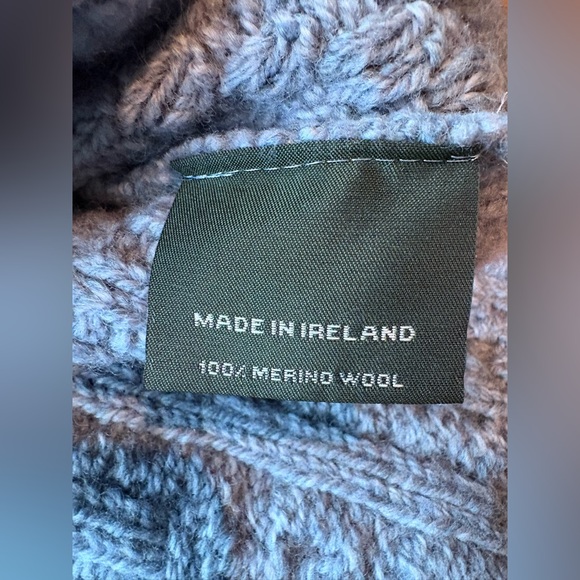 Aran Sweater Market 100% Merino Wool Sweater Women’s Size XXL Gray Hand Knit - Picture 5 of 8